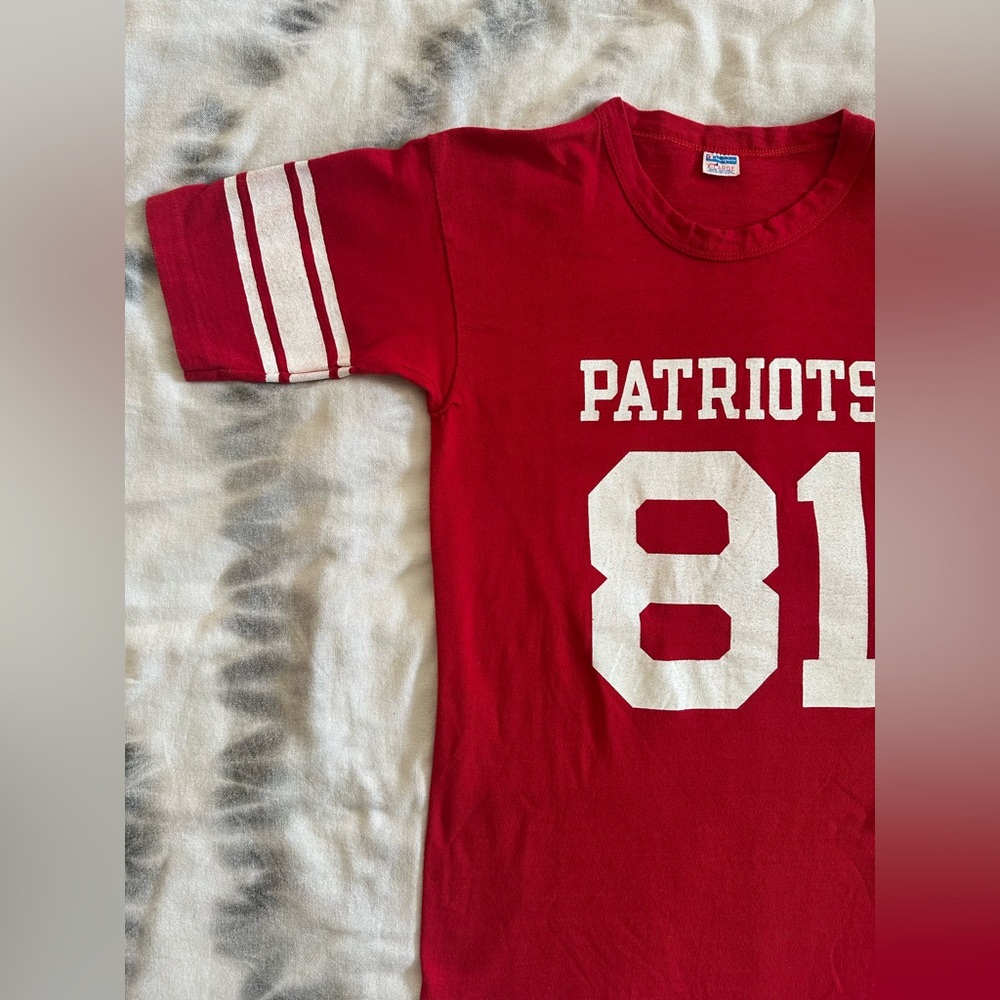 Vintage Patriots Jersey Shirt - 100% Cotton - 70s/80s